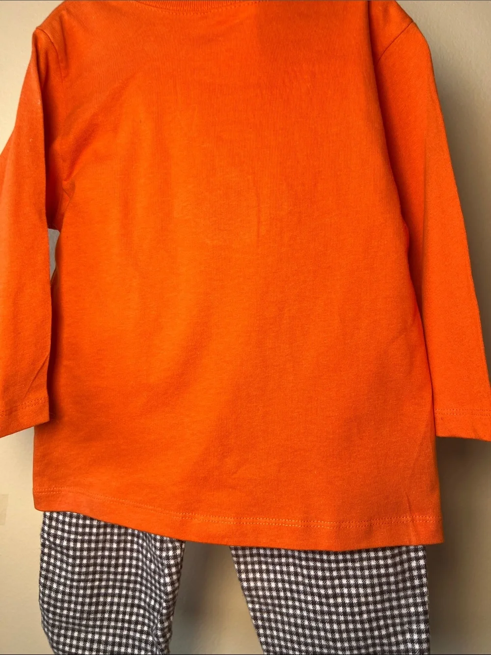 Vintage Kids Penguin Pajama/Leisure Set Long Sleeve Top & Checked Pants